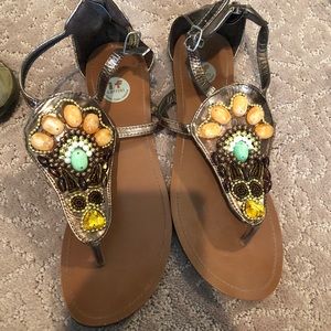 Bejeweled sandals
